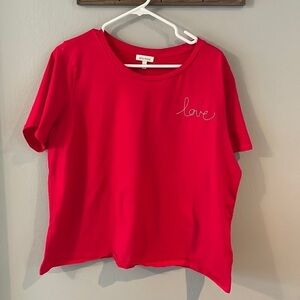 Ella Miss LOVE cropped red t-shirt size XXL